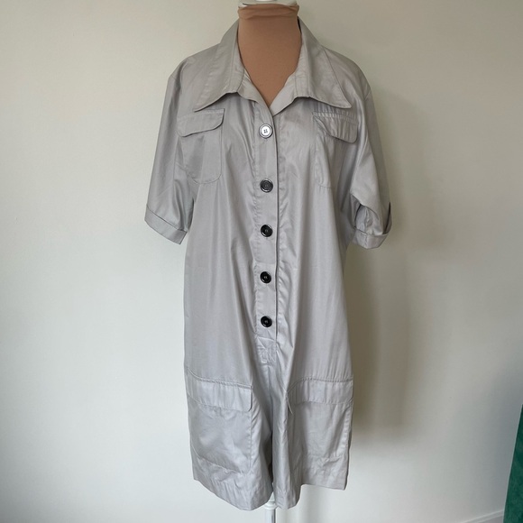 Baum und Pferdgarten Button Front Cotton Silk Gray Short Sleeve Romper US10 DE40 - Picture 4 of 12
